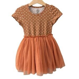 Taylor Joelle Polka Dot Tutu Dress - Orange Clay Terracotta - 2T